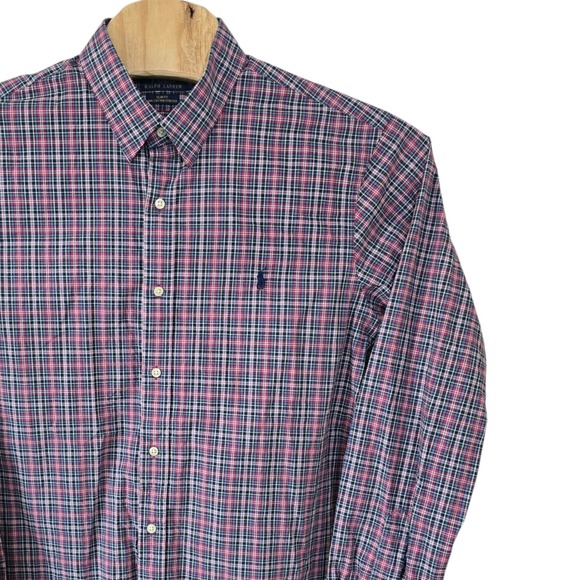 Polo Ralph Lauren XL Mens Slim Fit 100% Cotton Stretch Plaid Button Down Shirt - Picture 1 of 7